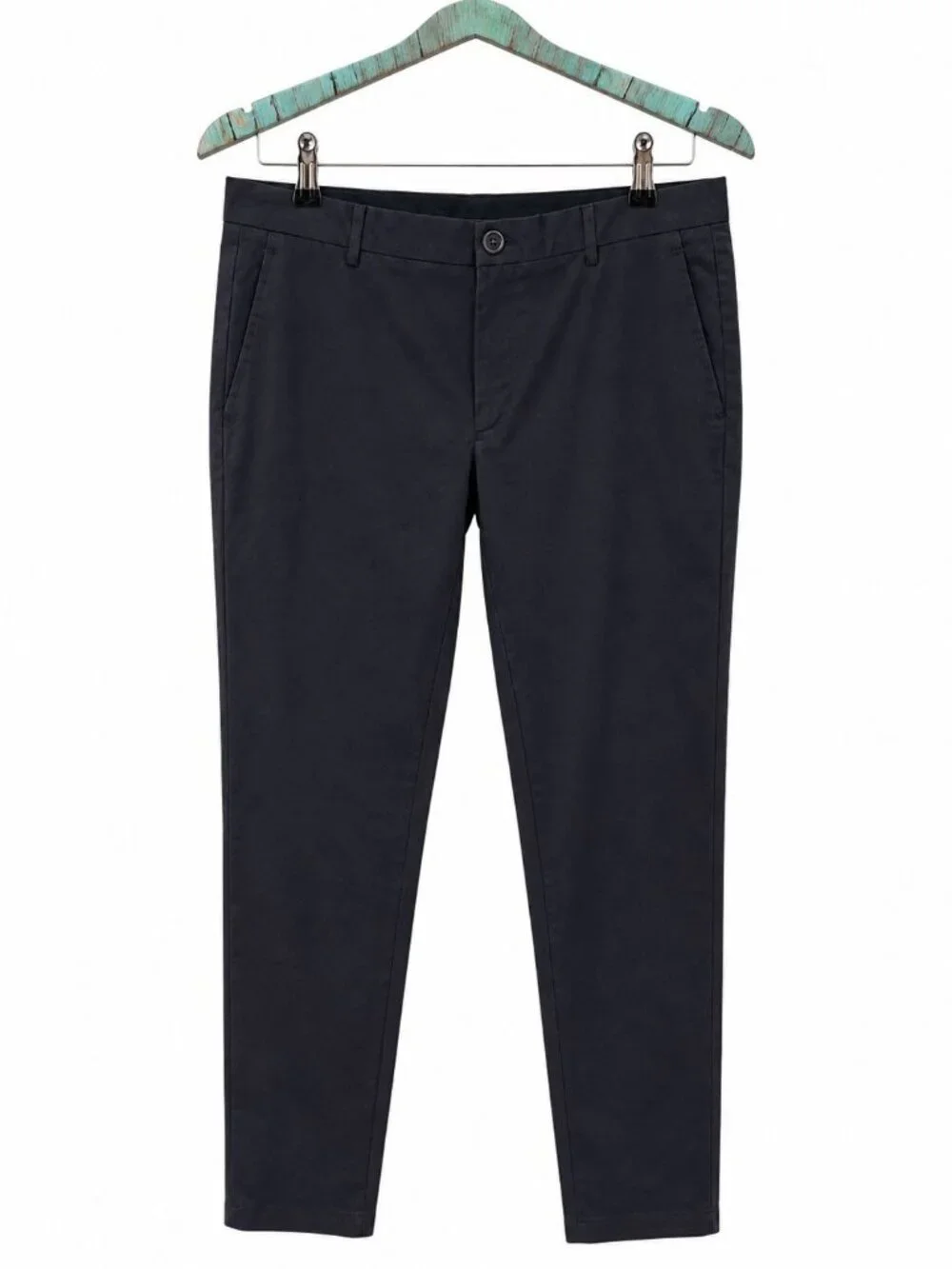 Bonobos Mens Casual Athletic Black Flat Front 3XDry Trousers Sz 35/34